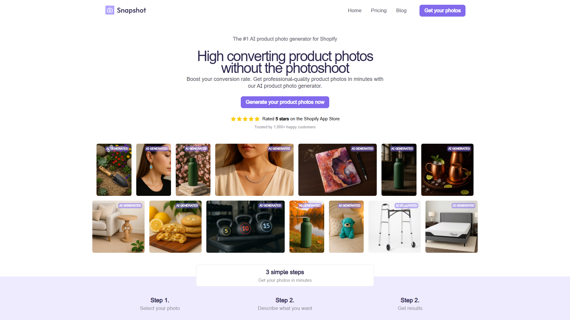 Snapshot AI Product Photos Snapshot AI Product Photos