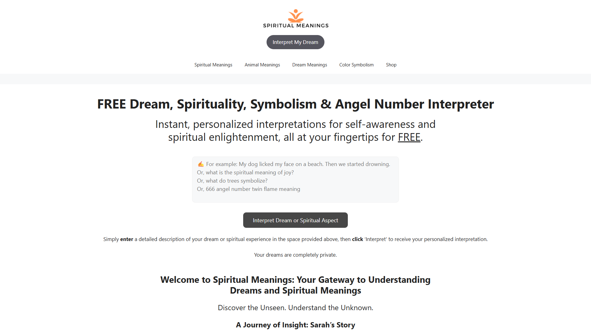 Spiritual Meanings — интерпретатор снов и духовных символов Spiritual Meanings — интерпретатор снов и духовных символов