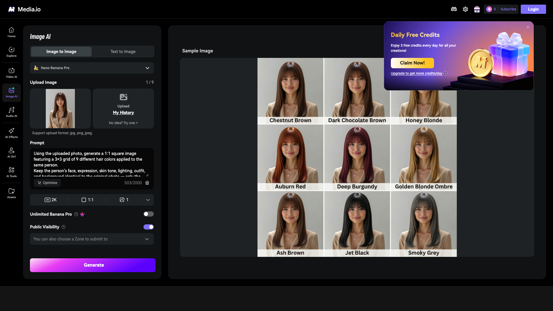 Media.io AI Hair Color Try-On Media.io AI Hair Color Try-On
